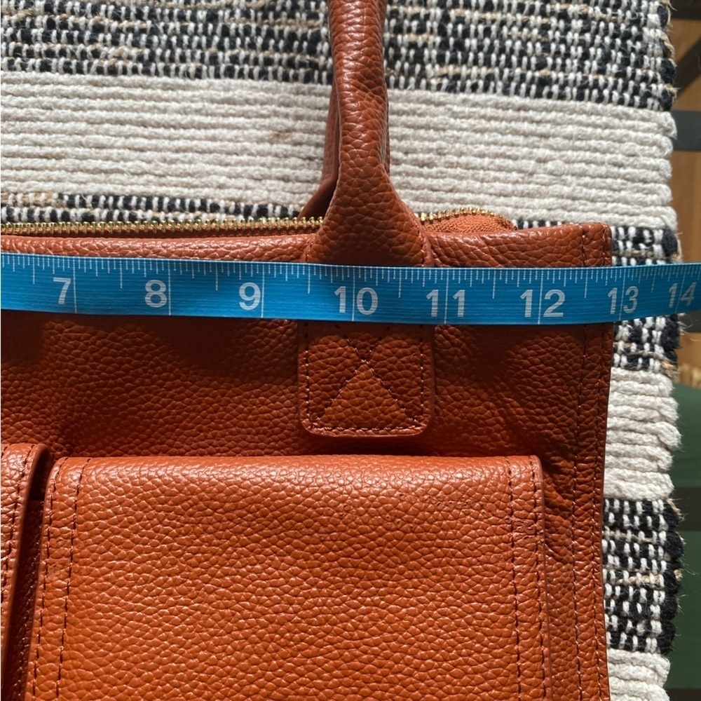 Erica Anneberg Pebbled Leather Messenger Satchel Tote Bag Purse - Picture 10 of 14